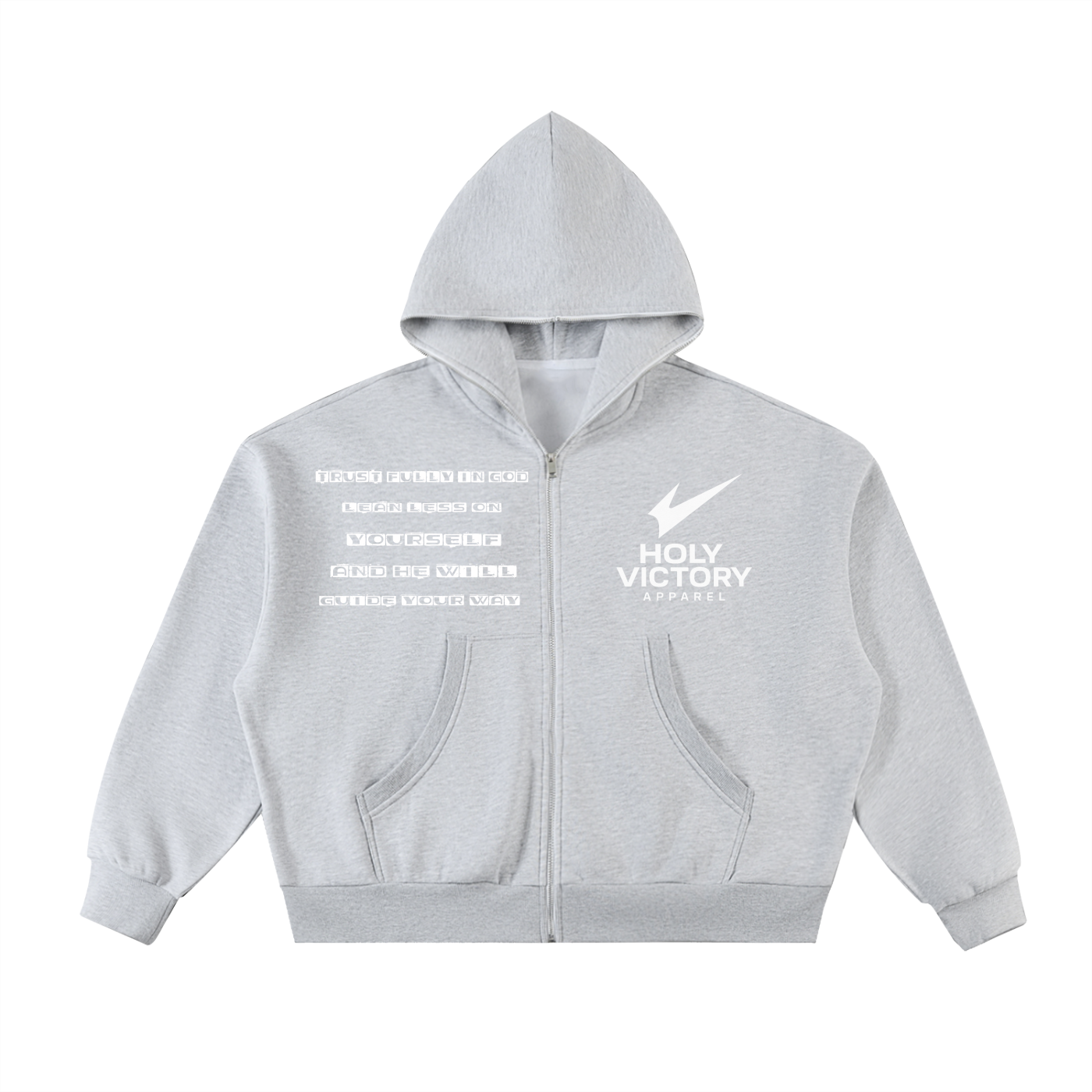 Fleeced Full-Zip Boxy Hoodie
